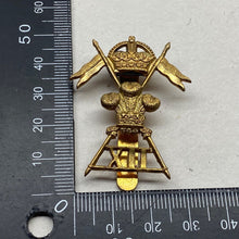 Load image into Gallery viewer, WW1 / WW2 British Army 12th Lancers Brass Cap Badge
