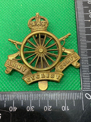 Original British Army WW1 Army Cyclists Corps Brass Cap Badge - The Militaria Shop