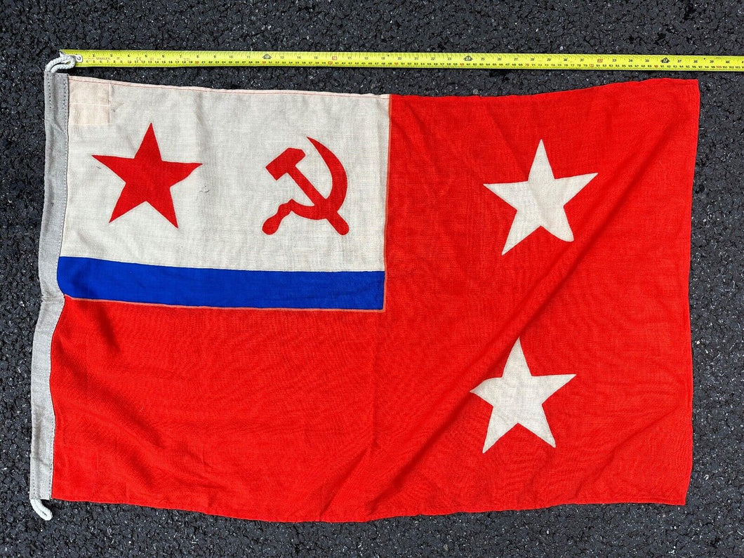 Genuine Soviet Era Russian Navy Fleet Squadron Commander Flag - 1988 Dated