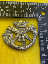 Load image into Gallery viewer, WW1 British Army Duke of Cornwall&#39;s Light Infantry White Metal Cap Badge.
