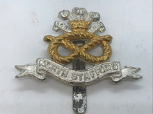 Load image into Gallery viewer, A gilt &amp; silver washed NORTH STAFFORDSHIRE Officers dress uniform cap badge  B10
