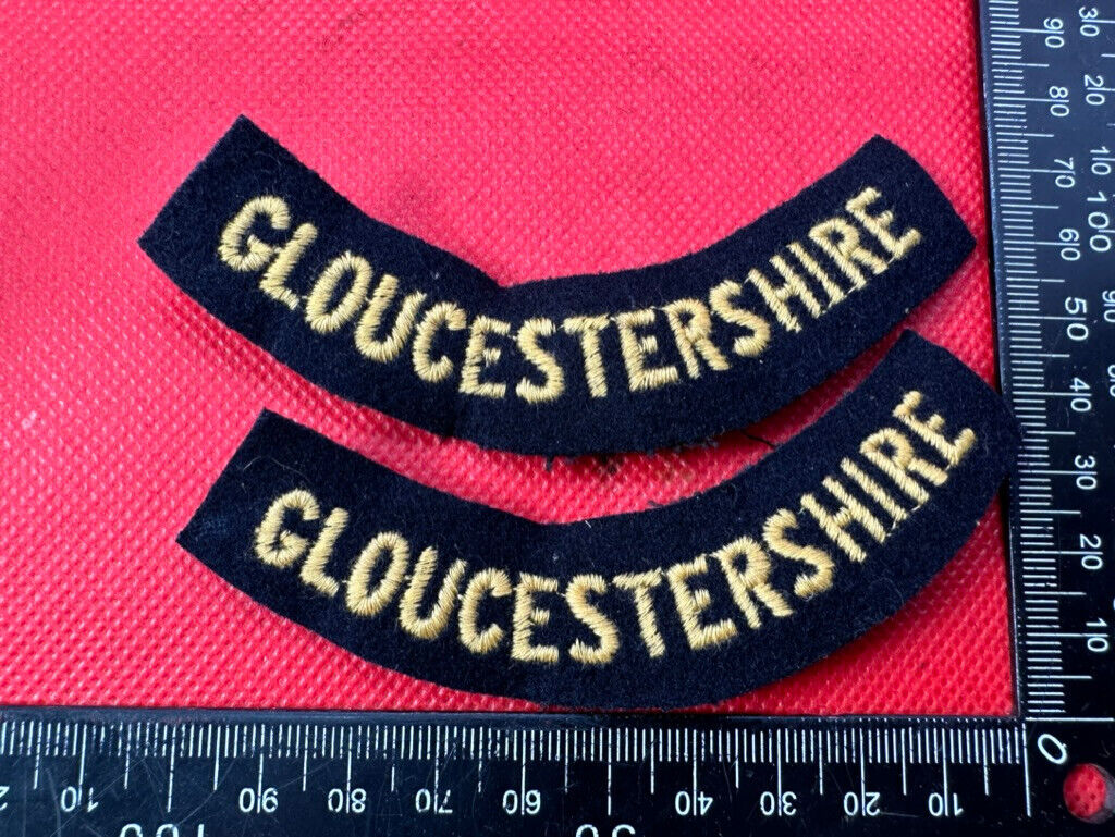 Original WW2 British Home Front Civil Defence Gloucestershire Shoulder Titles