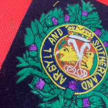 Load image into Gallery viewer, British Army Argyll &amp; Sutherland Highlanders Regiment Embroidered Blazer Badge
