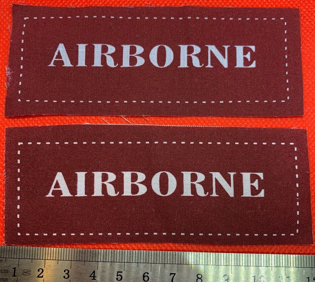 Pair of WW2 Style Printed Airborne Paratrooper Shoulder Titles - Reproduction #4