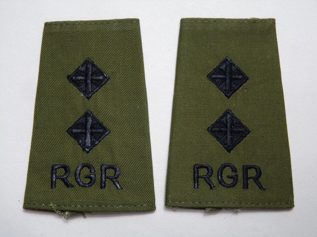 RGR Gurkha Rifles OD Rank Slides / Epaulette Pair Genuine British Army - NEW