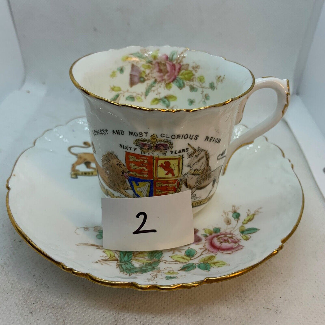 Foley Bone China Tea Cup & Saucer - Longest & Most Glorious Reign 60 Years - #2