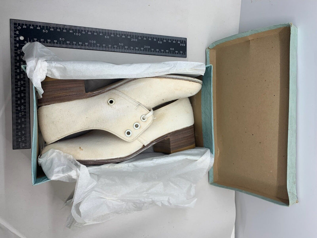 Original WW2 British Army Women's White Summer Shoes - ATS WAAF - Size 250s