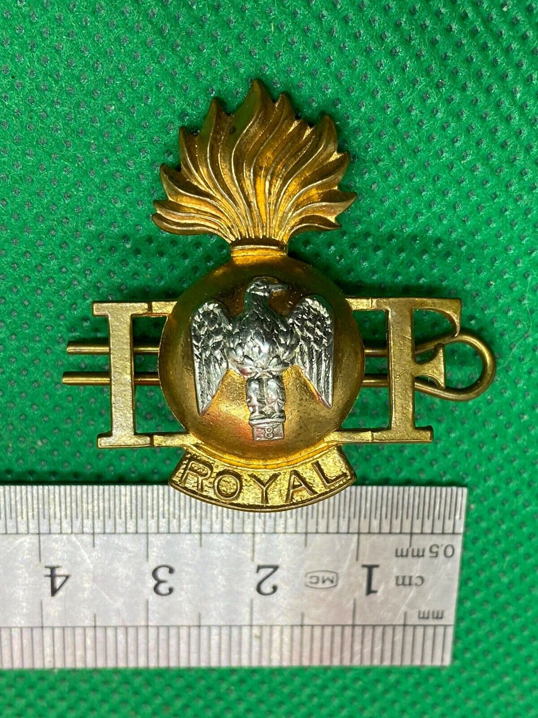 Original British Army ROYAL IRISH FUSILIERS REGIMENT Collar Badge