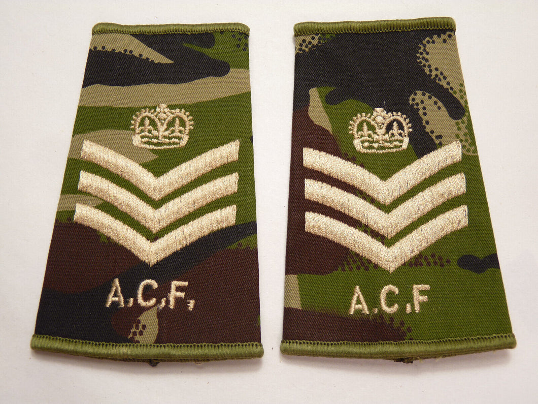 DPM Rank Slides / Epaulette Single Genuine British Army - ACF Staff Sergeant