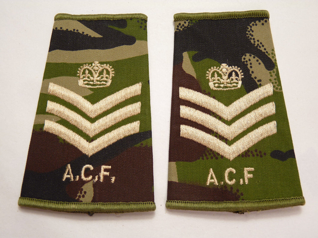 DPM Rank Slides / Epaulette Single Genuine British Army - ACF Staff Sergeant - The Militaria Shop