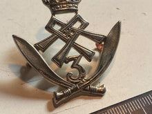 Load image into Gallery viewer, WW2 White Metal British Army Kings Crown 3rd Gurkha Regiment Cap Badge
