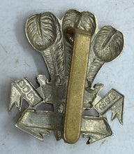 Load image into Gallery viewer, THE LEINSTER Regiment cap badge in brass &amp; white metal with rear slider - - B36
