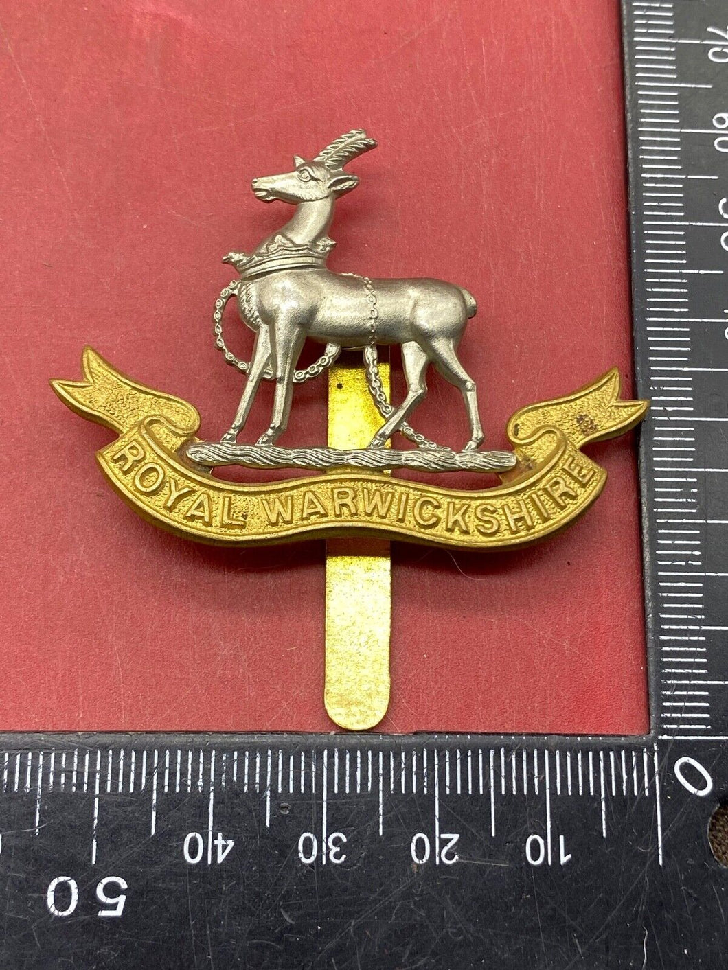 WW1 / WW2 British Army ROYAL WARWICKSHIRE Cap Badge