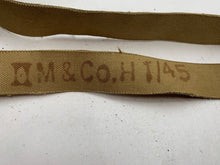 Load image into Gallery viewer, Original WW2 British Army Jan 1945 Dated Assault Gas Mask Bag &amp; Shoulder Strap
