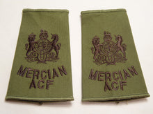 Charger l&#39;image dans la galerie, OD Green Rank Slides / Epaulette Pair Genuine British Army - ACF Mercian WO
