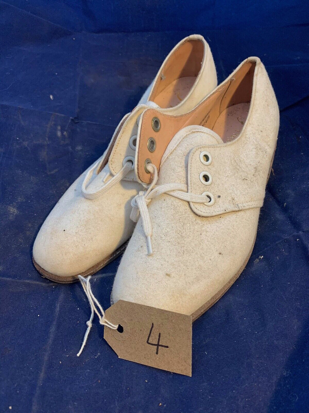 Original WW2 British Army Women's White Summer Shoes - ATS WAAF - Size 220s #4