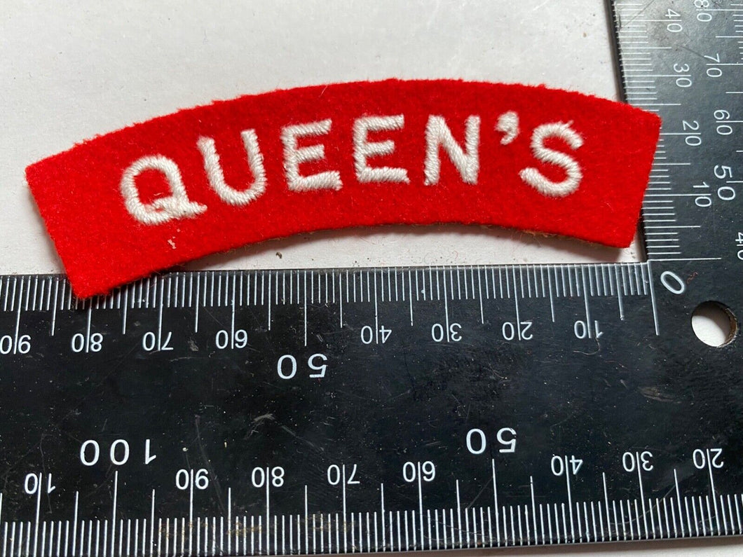 WW2 British Army QUEEN'S Regimental Shoulder Title.