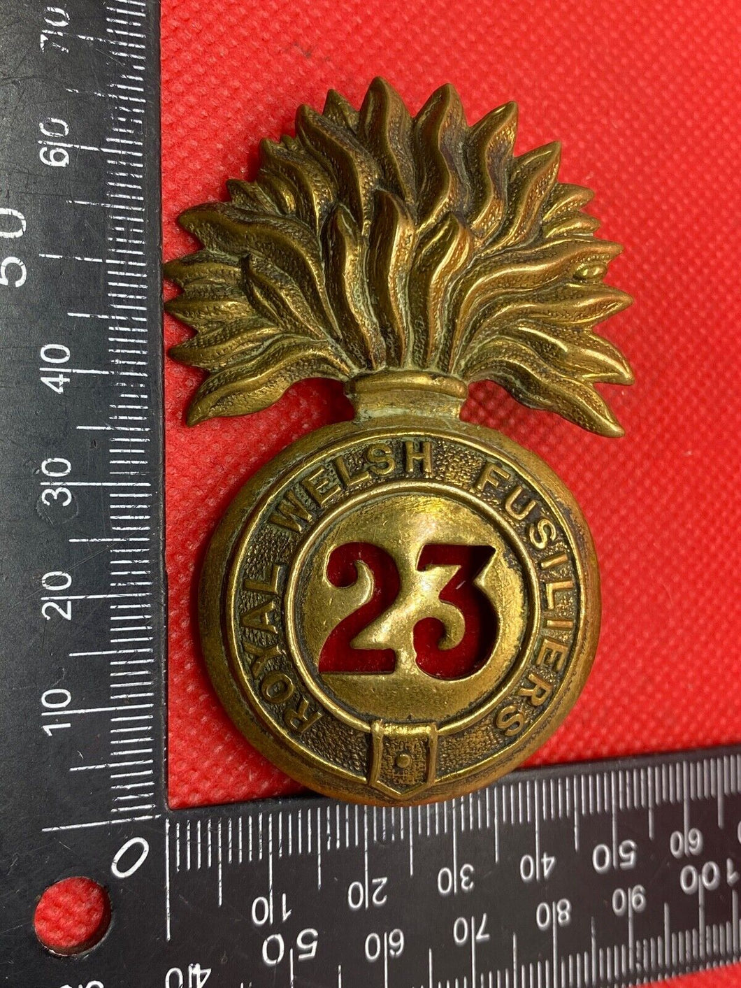 Victorian 23rd Regiment Royal Welsh Fusiliers Glengarry Badge Brass Original