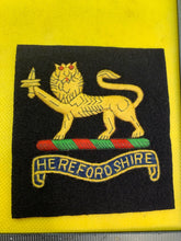 Load image into Gallery viewer, British Army Herefordshire Regiment Embroidered Blazer Badge
