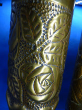 Load image into Gallery viewer, WW1 Trench Art Vase - Fantastic Fluted WW1 Shell Case Pair
