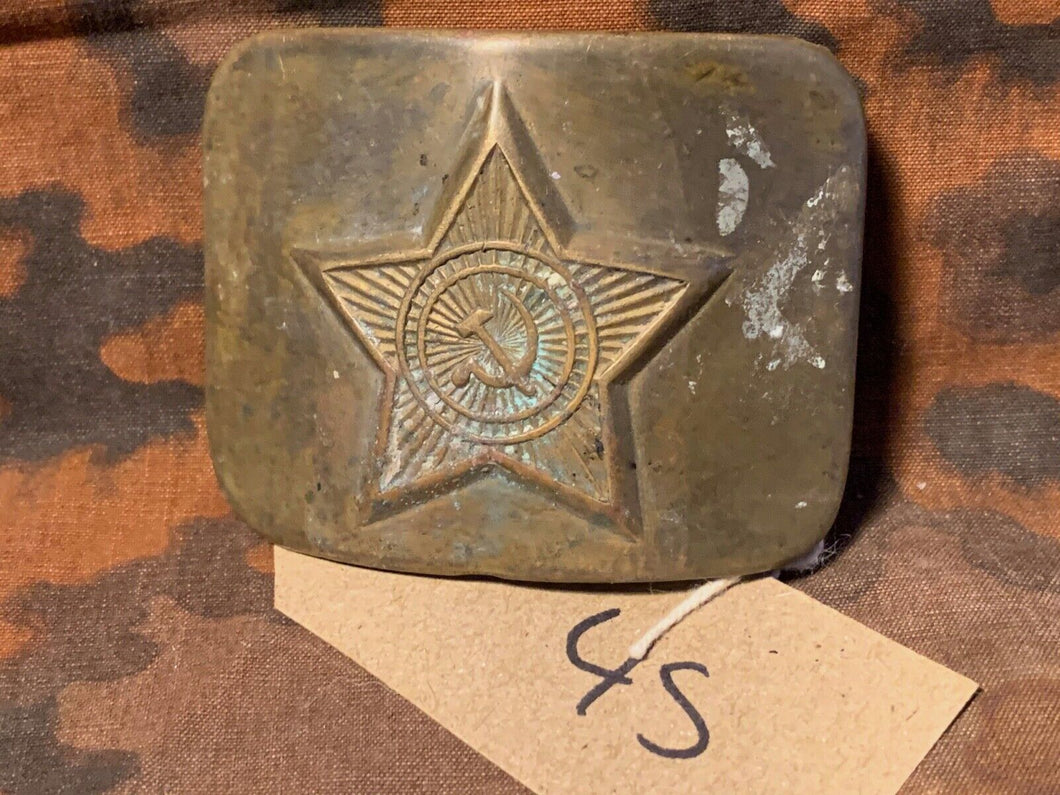 Genuine WW2 USSR Russian Soldiers Army Brass Belt Buckle - #45