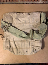 Load image into Gallery viewer, Original WW2 British Army Indian Made Soldiers Gas Mask Bag &amp; Strap - 1943 Dated
