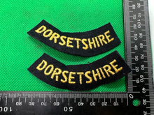Load image into Gallery viewer, Original WW2 British Home Front Civil Defence Dorsetshire Shoulder Titles
