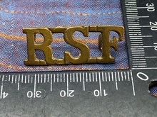 Lade das Bild in den Galerie-Viewer, Original British Army RSF Royal Scots Fusiliers Brass Shoulder Title
