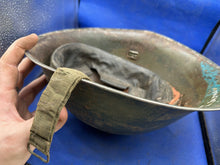 Load image into Gallery viewer, Original WW2 British Army Mk3 Combat Helmet &amp; Liner Set
