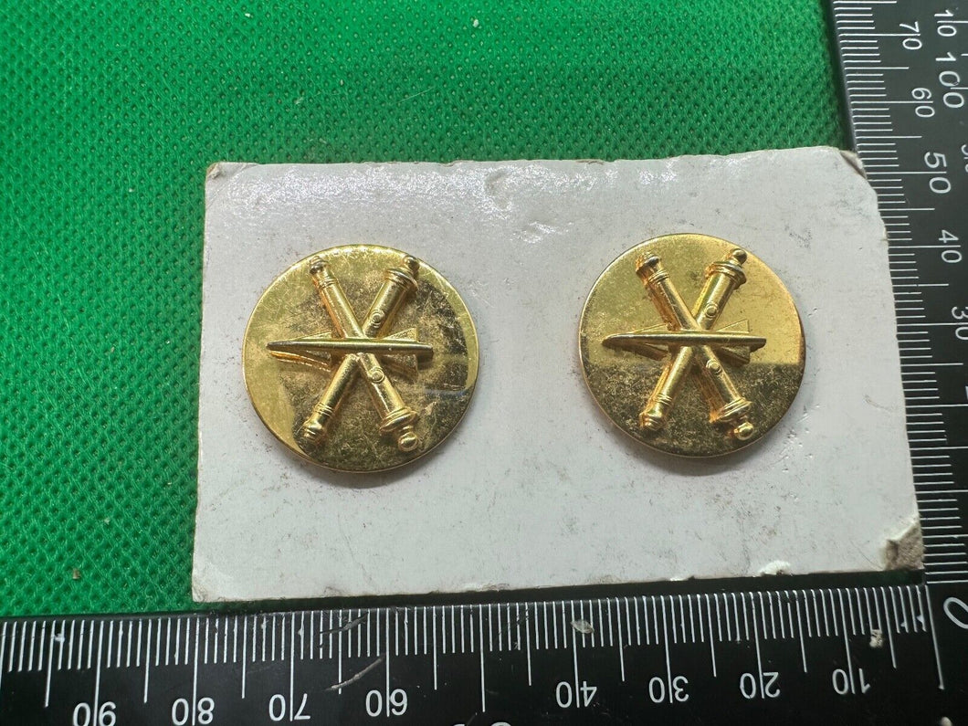Genuine US Army Collar Disc Badges Pair - Air Defence Artillery