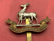 Load image into Gallery viewer, British Army WW1 / WW2 Royal Warwickshire Regiment Cap Badge - with Rear Slider.
