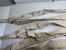 Load image into Gallery viewer, Original WW2 British Army White Economy Trousers Suspenders - Used Condition
