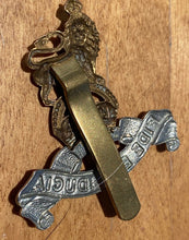 Load image into Gallery viewer, WW1 / WW2 British Army - Royal Army Pay Corps white metal and brass cap badge.
