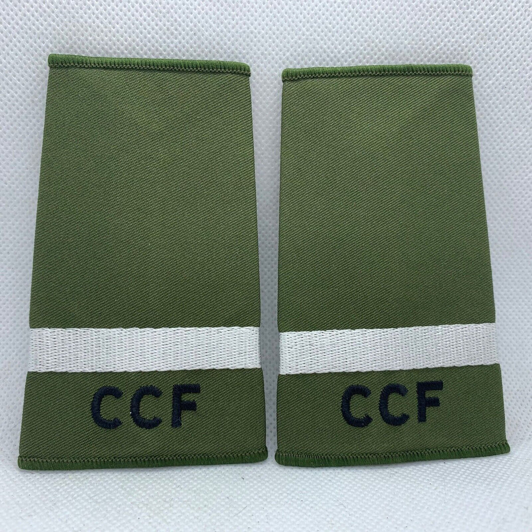 CCF OD Green Rank Slides / Epaulette Pair Genuine British Army - NEW