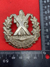 Load image into Gallery viewer, Original WW1 / WW2 British Army Cameron Highlanders Cap Badge
