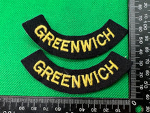 Lade das Bild in den Galerie-Viewer, Original WW2 British Home Front Civil Defence Greenwich Shoulder Titles
