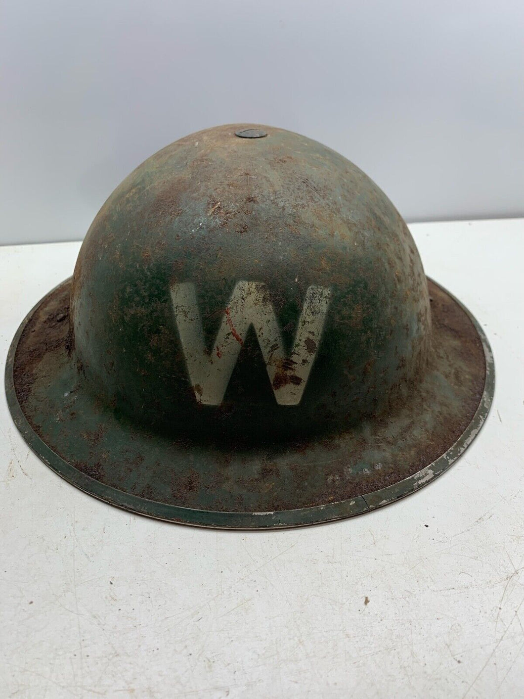 Original WW2 British Home Front Civil Defence Wardens Helmet & Liner