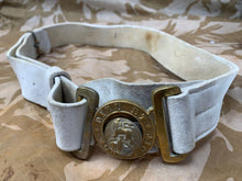 Load image into Gallery viewer, Original WW1/WW2 Kings Crown British Army Buff Leather Parade Belt
