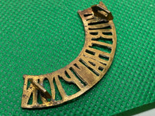 Load image into Gallery viewer, Original British Army NORTHAMPTON REGIMENT Brass Shoulder Title
