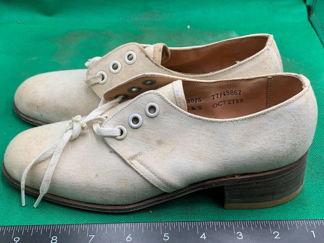 Original WW2 British Army Women's White Summer Shoes - ATS WAAF - Size 220s
