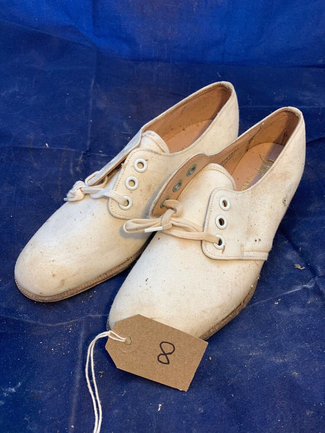 Original WW2 British Army Women's White Summer Shoes - ATS WAAF - Size 225s #8