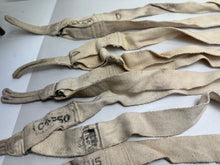 Load image into Gallery viewer, Original WW2 British Army White Economy Trousers Suspenders - Used Condition
