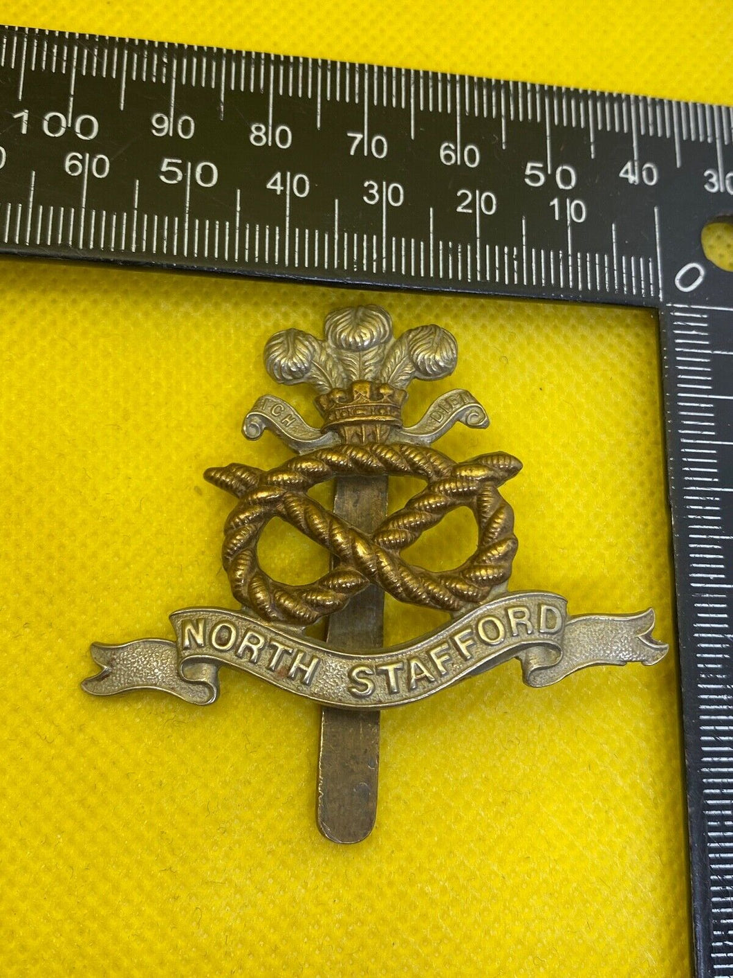 WW1 / WW2 British Army North Staffordshire Regiment Cap Badge.