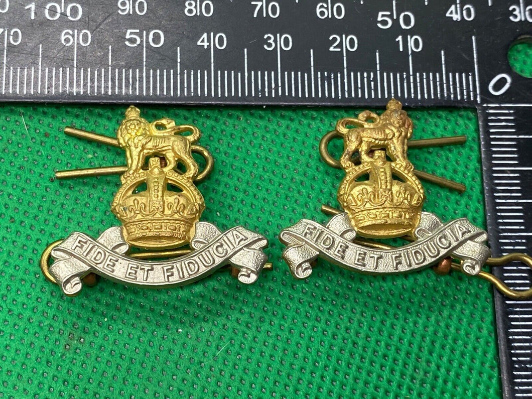 Original Pair of British Army - King's Crown Army Pay Corps Collar Badges