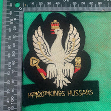 Load image into Gallery viewer, British Army Bullion Embroidered Blazer Badge -14th 20th The Kings Royal Hussars
