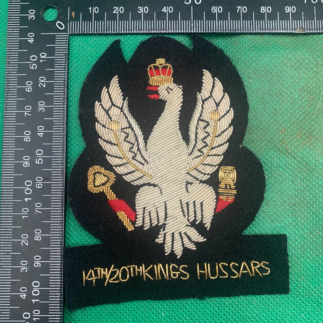 British Army Bullion Embroidered Blazer Badge -14th 20th The Kings Royal Hussars