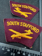 Load image into Gallery viewer, South Stafford Regiment RAF British Army Shoulder Titles - WW2 Onwards Pattern

