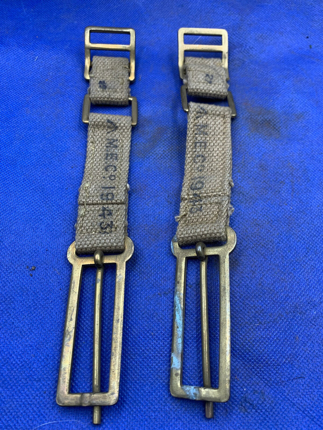 Original WW2 British Army 37 Pattern Brace Adaptors Pair - 1943 Dated