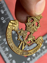 Load image into Gallery viewer, WW1 / WW2 British Army 4th Princess Louise Dragoon Guards - Brass Cap Badge.
