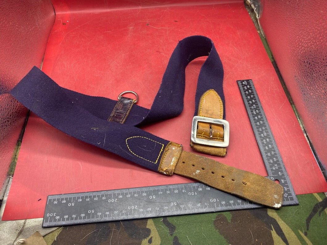 WW2 British Army Hussars Blue Canvas and Leather Belt with Fittings